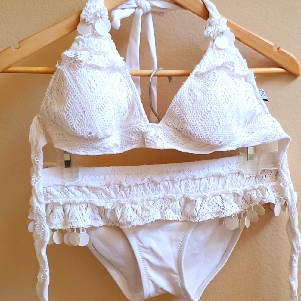 Becca by Rebecca Virtue White two piece bikini